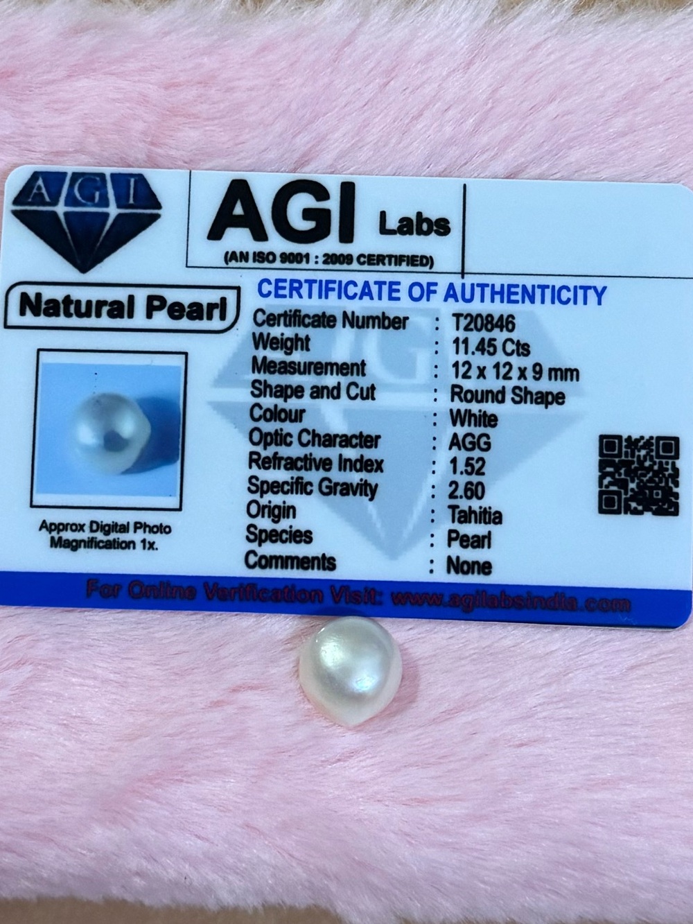 Certified 11.45Ct Natural Loose South Sea Pearl